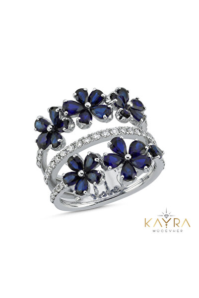 Kayra Mücevher Pırlanta Ve Safir Taşlı Yüzük Py02