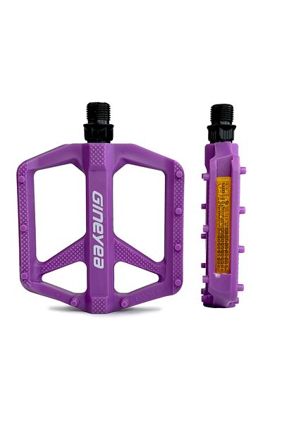 Choice Purple Gineyea Nylon Bicycle Pedals, Lighweight Du Bearing Anti-slip Large Platform Road Bike Mtb Bi