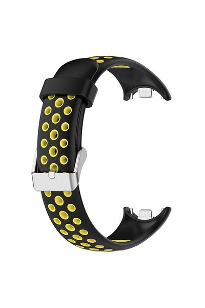 Choice black-yellow Silicone Watch Strap For Xiaomi Band 9 8 Two-Color Breathable Smart Watchband Replaceme