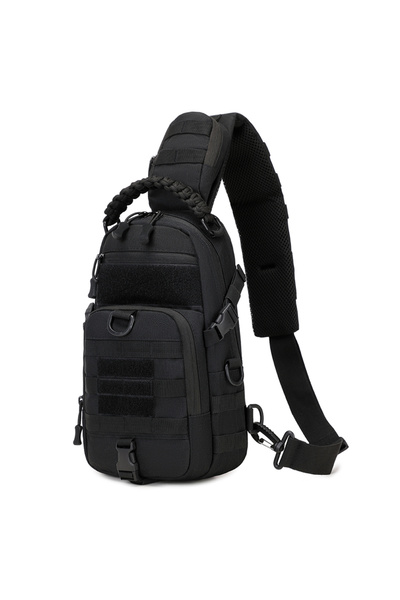 Choice حقيبة صدر للتخييم باللون الأسود، حقيبة ظهر تكتيكية للرجال، حقيبة كتف ر...