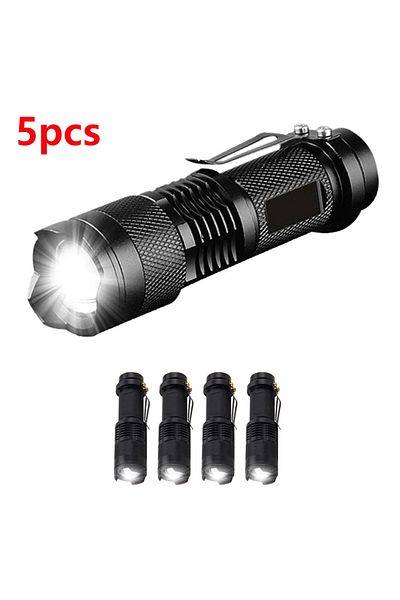 Choice 5pcs 1/3/5/10Packs Portable Mini Q5 LED Flashlight Tactical Lamp Torch Adjustable Focus Zoomable Fla
