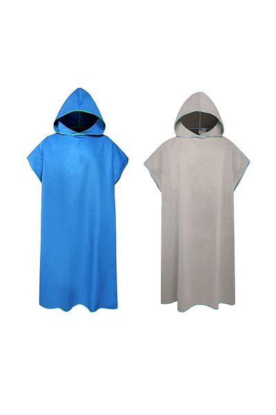 Choice 2IN1-C Microfiber Hooded Towel Men Women for Swim Beach Travel Quick Dry Changing Robe Cape Bath Tow