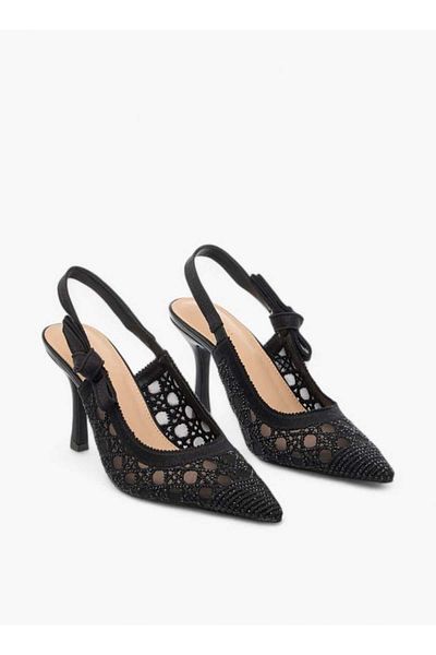 Flora Bella by Shoexpress Flora Bella Embellished Slingback Shoes with Stiletto Heels