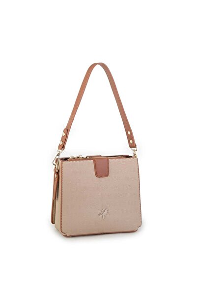 LOVELYSTORE حقيبة ناس حقيبة كروس نسائية باللون البني مكتوبة