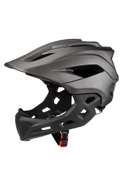 Choice Dark Grey 2 in 1 Kids Full Face Bike Helmet for Children MTB BMX Dirtbike Skateboard with Detachable