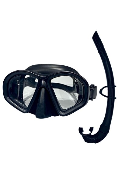 Choice قناع غوص احترافي أسود بالكامل، بدلة غطس، تنورة من السيليكون للبالغين، نظارات واقية، قناع غوص