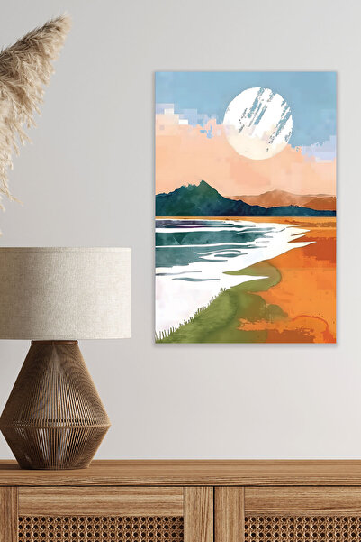 qoeuyl boutique Ελαιοχρωματισμός με ρετρό θέμα τοπίου No:11 18x27 MDF Ξύλινη ...