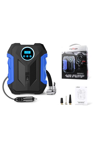 Choice Blue CARSUN Portable Automobile Air Compressor Digital Tire Inflation Pump LED Lamp Tire Compression