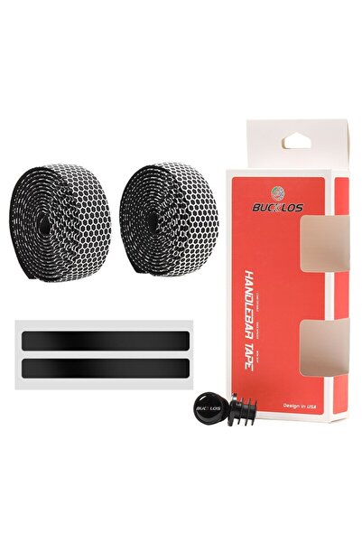 BUCKLOS 510149-شريط مقود دراجة طريق أبيض مضاد للانزلاق من جل السيليكا، شريط م...