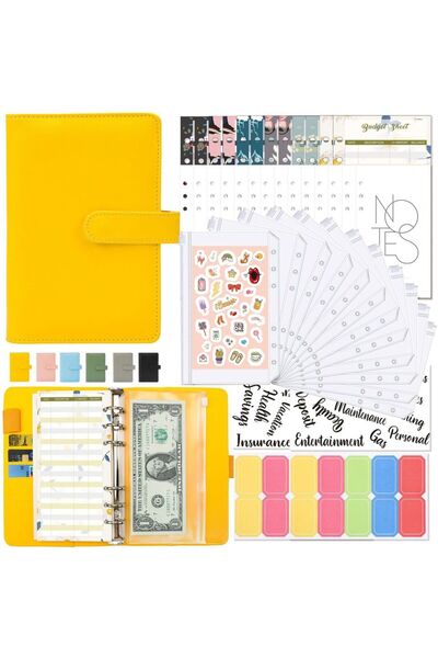 Choice مجموعة A6 الصفراء من أغطية دفاتر ملاحظات مخطط الميزانية A6 مجلدات مقاس...