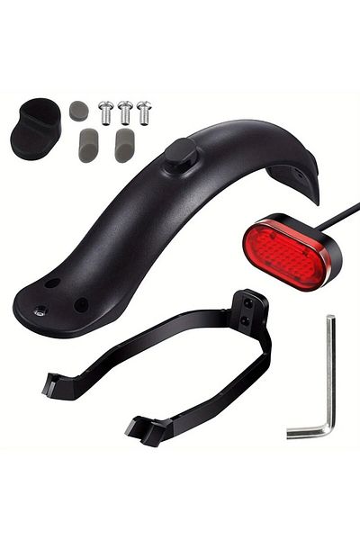 Choice Black with Taillight Scooter Rear Mudguard,Rear Fender Bracket with Taillight for Xiaomi Mi M365 1S