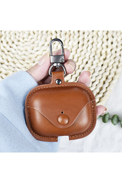 Choice حافظة جلدية لسماعات Airpodspro2 باللون البني لسماعات Airpods Pro 2 حاف...