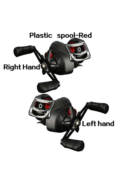 Choice1 بكرة صيد بلاستيك حمراء من BILLINGS مقاس 18 يد يمنى من سلسلة AK، نسبة ...