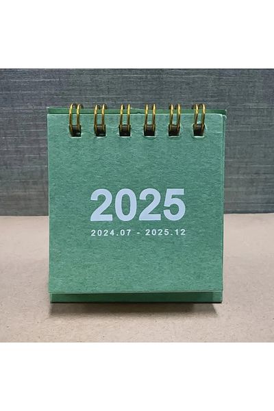 Choice green 2024-2025 Simple solid color Mini Desktop Paper Calendar Dual Daily Scheduler Table Planner Ye