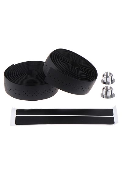 Choice Black Bicycle Handlebar Tape Road Bike PU Leather Perforated Belt Breathable Soft