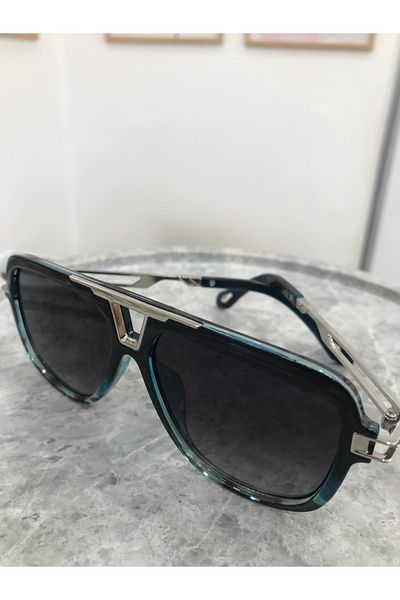lunaaccessoriess Green Black Silver Detail Sunglasses