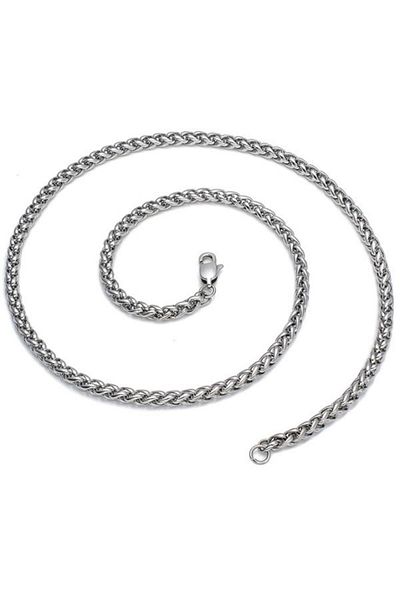 Chavin 3 Mm. 80 Cm. Twist Steel Men's Chain Necklace Dp56