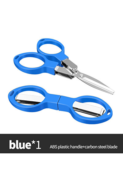 Choice مقص قابل للطي محمول من الفولاذ الكربوني من Blue G679B أدوات قطع خط الصيد الصغيرة لوازم أدوات الصيد