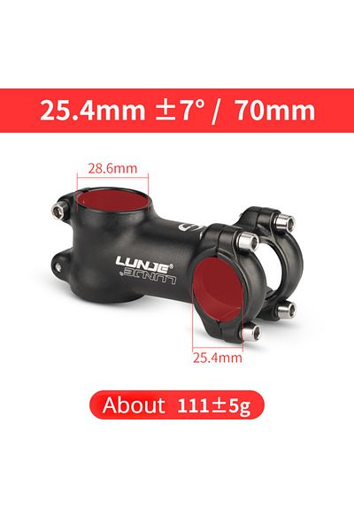 Choice 25.4x70mm 7Degree 7° Bicycle Handlebar Stem 25.4/31.8mm Ultralight Mountain Road Bike Stem 50/60/80/