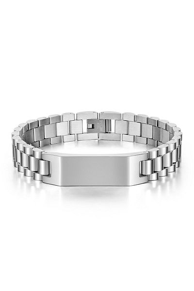 Chavin Men's Imprint Bracelet - Gray Stainless Steel, Et99