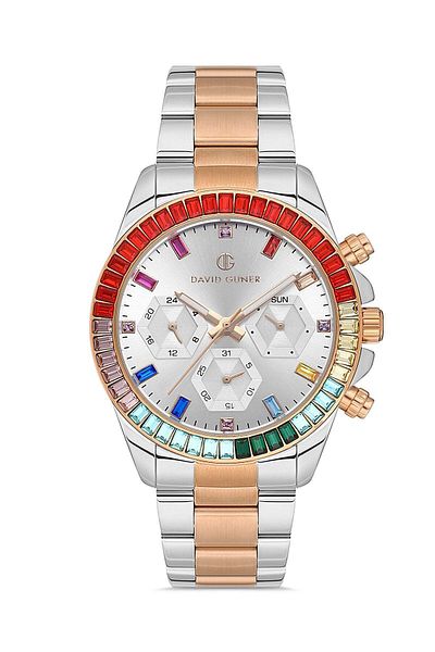 DAVID GUNER Rose White Coated White Dial Unisex Wristwatch Dg-8678Ga-E1