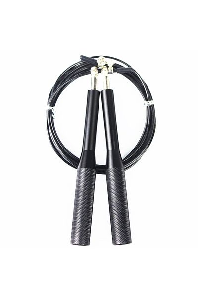 Choice black High Fast Speed Rope Wire Rope Jump Skipping Black Rope Aluminum Handle Adjustable Steel For F