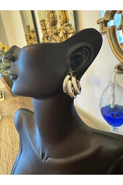 misstakıjewerly ÇELİK GÜMÜŞ RENK ÜÇLÜ HALKA KÜPE