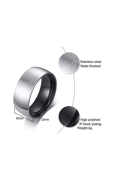 Chavin Men's Steel Ring Gray Matte - Du13