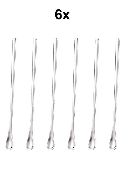 Chavin 6 Pieces 19 cm Cocktail - Coffee Latte Mixing Bartender Spoons 304 Steel cin758by