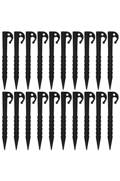 Choice 10pcs black 20pcs Plastics Tent Stakes Heavy Duty Tent Pegs 5.7inch Tent Pegs Spike Hook Lengthen Sp