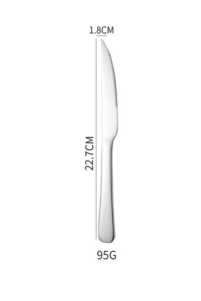Chavin 1010 Steel Silver 22 cm - 12 Pieces Colorful Tableware Steak Meat Cutting Knife Cin744By-12