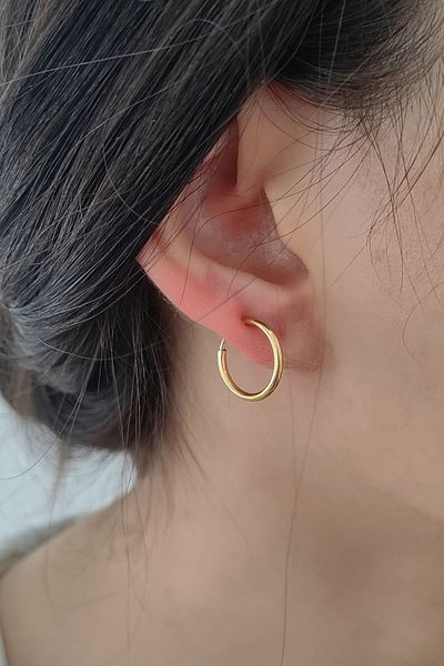 Chavin أقراط إغلاق زنبركية من الفولاذ باللون الذهبي مقاس 12 مم للأذنين بدون فتحات ev25sr-12