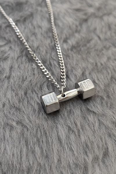 Chavin Men's Halter Design Necklace Gray Steel - et94