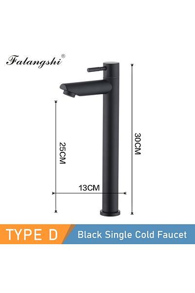 Choice E Only Cold Water G1/2' Cold Only Basin Faucet Stainless Steel Bathroom Water Faucet Deck Mounted Ba