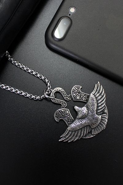 Chavin Eagle Design Steel Men's Necklace Ds52by