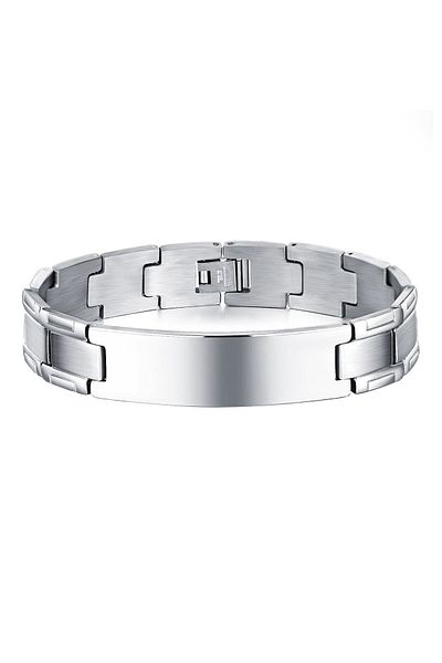 Chavin Men's Imprint Bracelet - Gray Stainless Steel, Et97