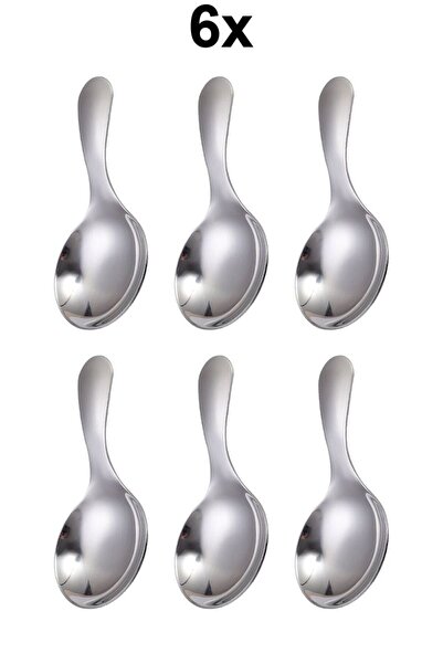 Chavin 304 Steel 6 Pieces 9 cm Mini Dessert Ice Cream Spice Spoon Cin752By-6