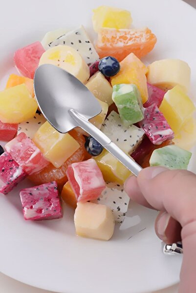 Chavin Steel 6 Pieces Silver Shovel Model Sweet Watermelon Fruit and Ice Cream Spoon Cin754By-6