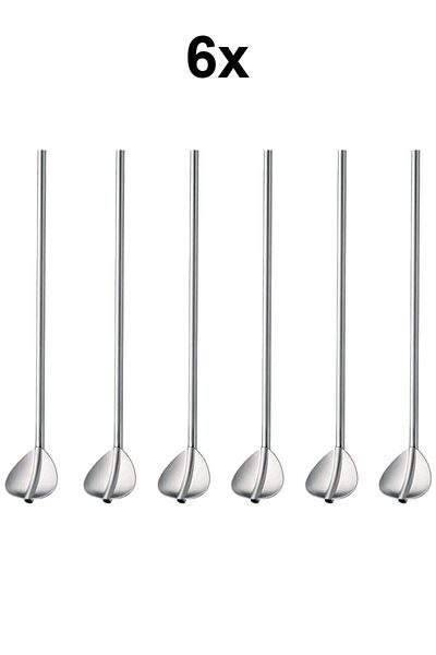 Chavin 6 Pieces 22 cm Cocktail Coffee Latte Mixing Bartender Spoons - 304 Steel cin763by-6