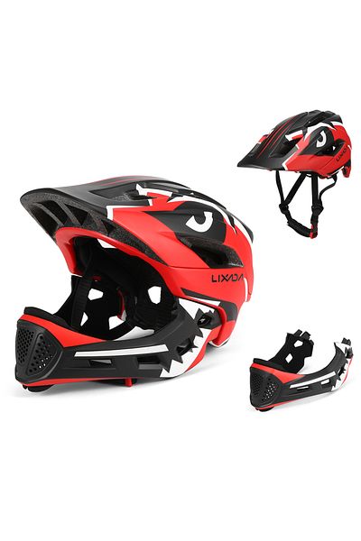 Choice Red Kids Detachable Full Face Helmet Children Sports Safety Helmet for Cycling Skateboarding Roller