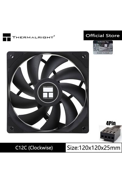 Choice مروحة هيكل Tl-c12cw-s Argb Thermalright بلون ثابت أخرى 12 سم مروحة ملونة Pwm Argb 4pin Pwm