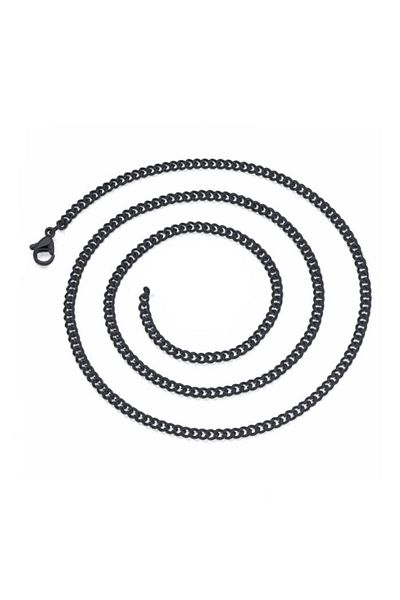 Chavin Black 63 Cm. 3 Mm. Men's Steel Chain Ds05Sy