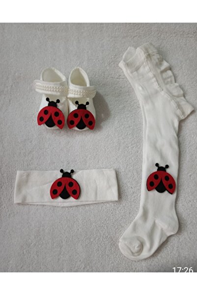 ÖZKARDEŞLER BABY Bebek killotlu çorap ve Bandana ayakkabı set keçe füğürlü 3lü