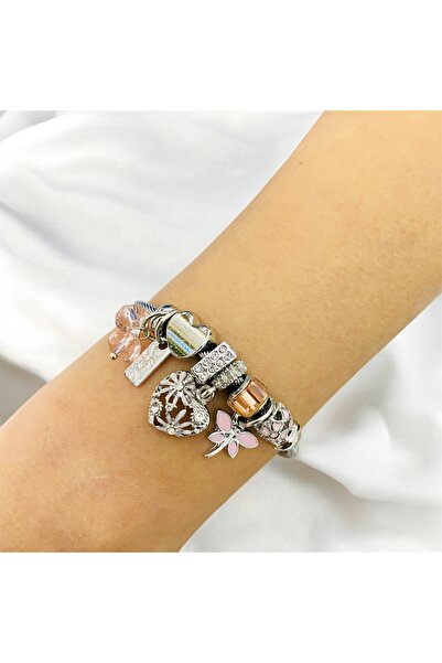 xesha Charm Çelik Bileklik Sallantılı Figürlü Charm Bilezik Künye