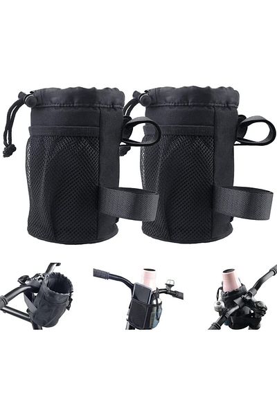 Choice 2pcs cup holder 2in1 Bicycle Handlebar Phone Holder Bike Water Bottle Holder Mesh Pocket Universal F
