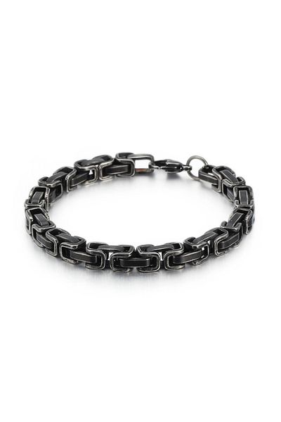 Chavin King Model 5 MmAntique Gray Steel Men's Bracelet Az68es