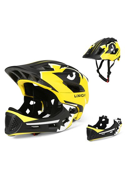Choice Yellow Kids Detachable Full Face Helmet Children Sports Safety Helmet for Cycling Skateboarding Roll