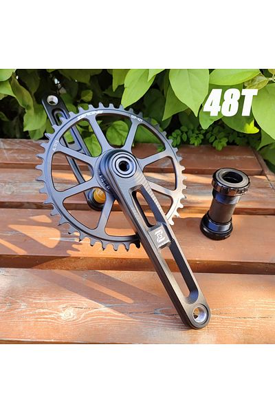 Choice 165mm Black Crank 48T BB ZEROING Road Bike Crankset 165/170/175mm Hollow Crank Integrated Fire Chain