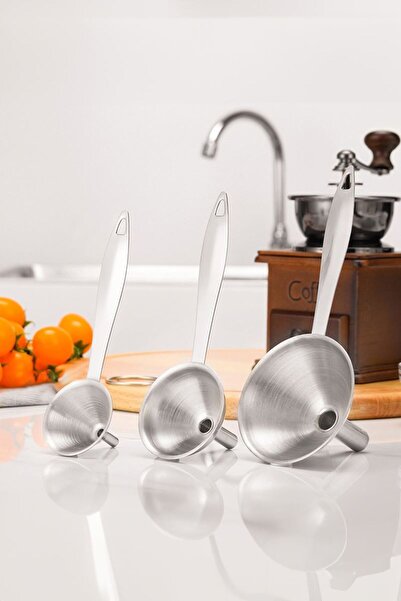 Chavin Steel 3 Pieces Oil Soft Drink Wine Juice Funnel Gin713