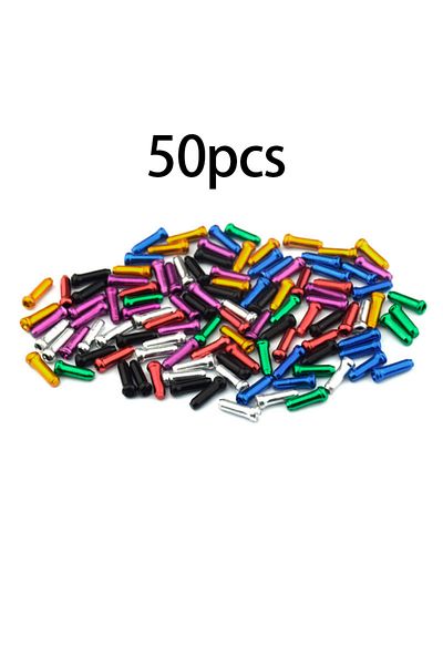 Choice 50pcs Multicolor 50Pcs Bike Inner Cable End Caps Alloy Road Mountain Bikes Brake Tips Shift Cable En